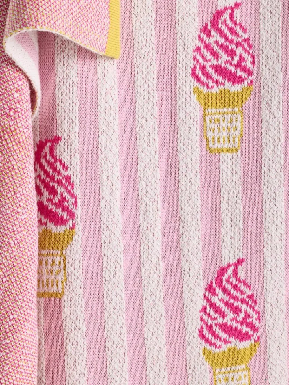 NWT Anthropologie Sonnie Cotton Knit Throw Blanket in Ice Cream